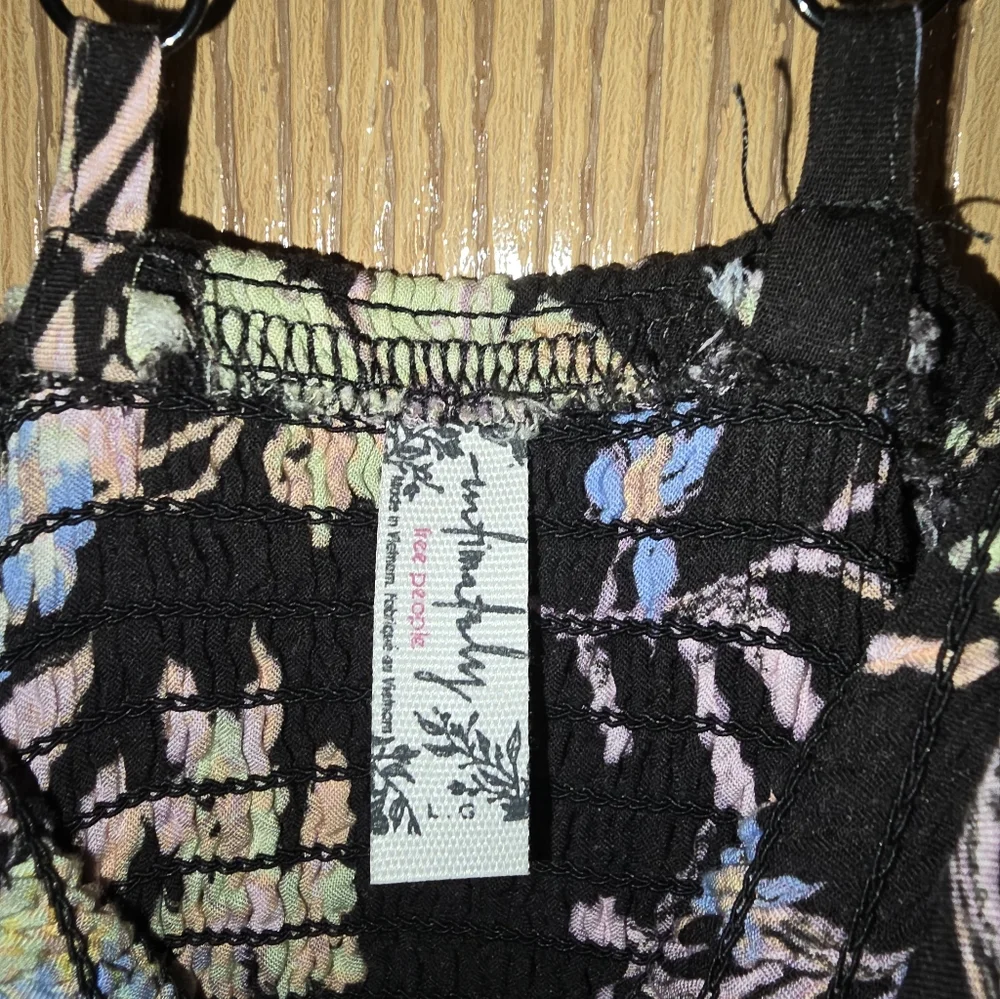 Free People Black Floral  Dress L - Picture 4 of 6